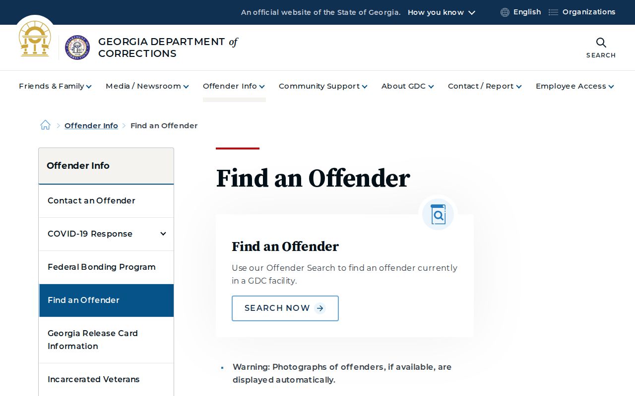 Georgia Department of Corrections offender search for Taliaferro County records